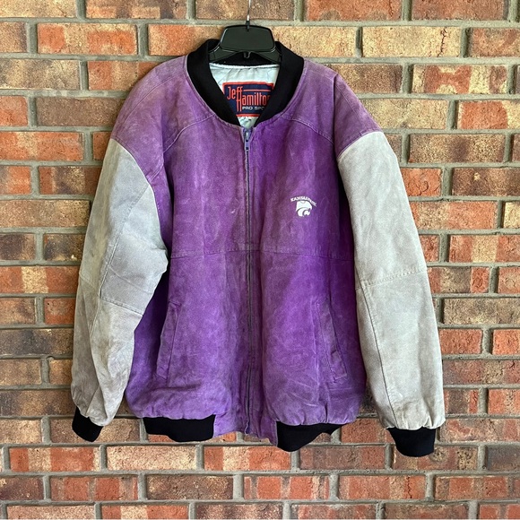 Vintage Suede Jacket Kansas K-State Jeff Hamilton Pro Sport